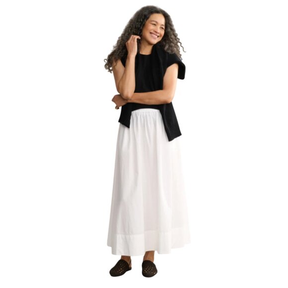Jenni Kayne Dresses & Skirts - Jenni Kayne Lauren Maxi Skirt Womens XXL White Cotton Elastic High Rise Waist